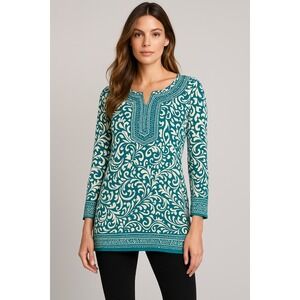 Bella Tunic Womens S Green Boho Indie‎ Sleaze Top Resort Wear Coastal Preppy